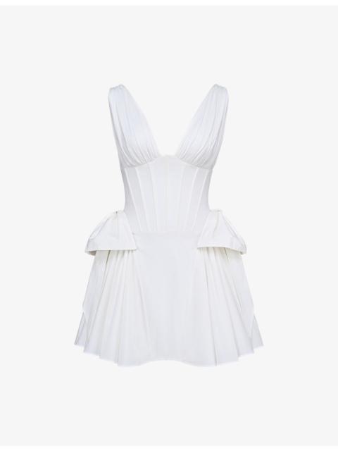 House of CB Amalia Corset-Bodice Stretch-Cotton Mini Dress