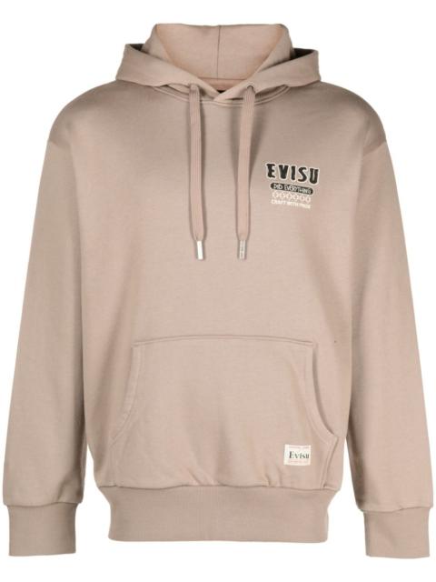 EVISU logo-patch cotton hoodie