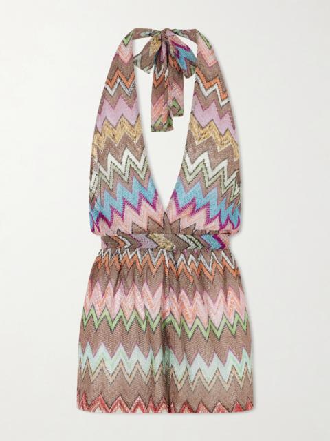 Missoni Metallic Crochet-knit Playsuit