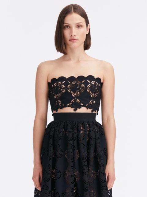 Oscar de la Renta GARDENIA GUIPURE EYELET BANDEAU