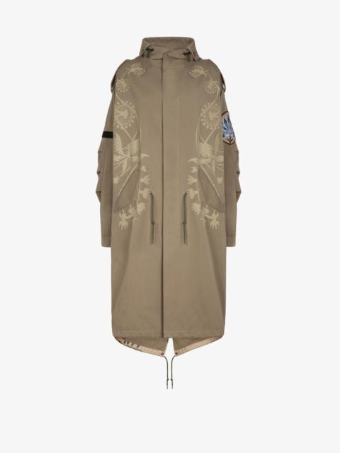 Givenchy Oversized printed parka with floral patchs