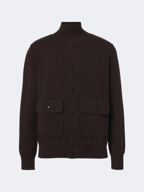 Allude Knitted wool and cashmere cardigan