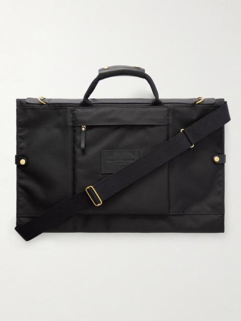 BENNETT WINCH Trifold Leather-Trimmed Cotton-Canvas Suit Carrier