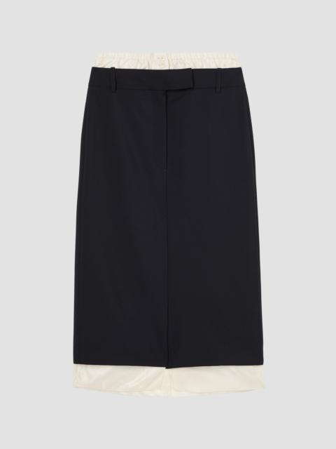 RÓHE Women's Boxer Detail Virgin Wool-Mohair Midi Skirt - Navy