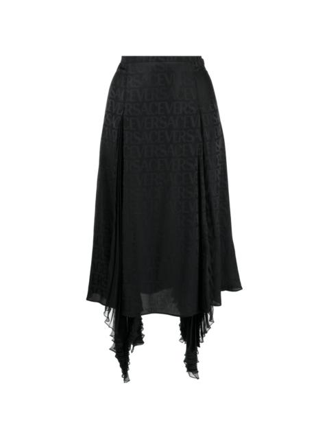 Allover jacquard asymmetric skirt