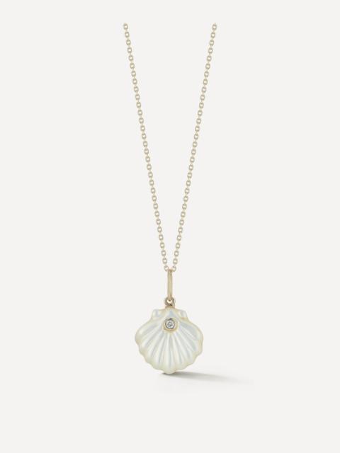 MATEO 14ct Gold Carved Mother of Pearl Venus Shell Necklace
