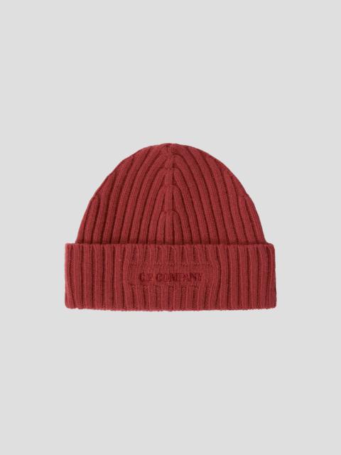 C.P. Company Lambswool Logo Beanie