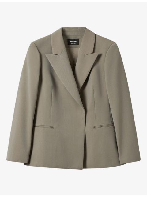 WHISTLES Double-Breasted Wool-Blend Blazer