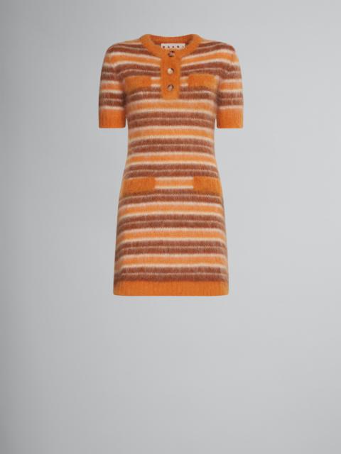 Marni MOHAIR DRESS WITH ORANGE STRIPES