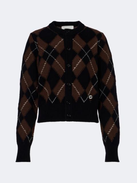 AMI Paris Argyle virgin wool cardigan