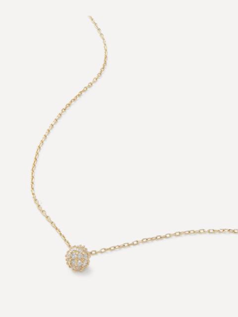 MATEO 14ct Gold Diamond Ball Pendant Necklace