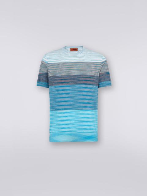 Missoni Short-sleeved crew-neck T-shirt in cotton knit with dégradé stripes