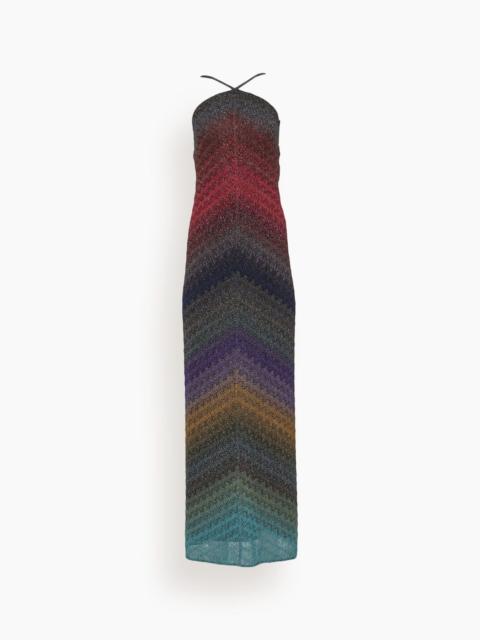 Missoni Laced Rachel Long Dress in Dark Multi Color