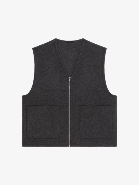 WAISTCOAT IN DOUBLE FACE WOOL AND CASHMERE