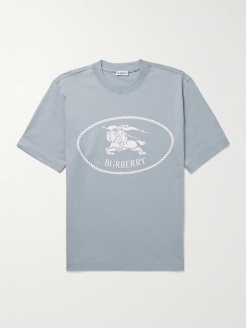 Burberry Slim-Fit Logo-Print Cotton-Jersey T-Shirt Light blue
