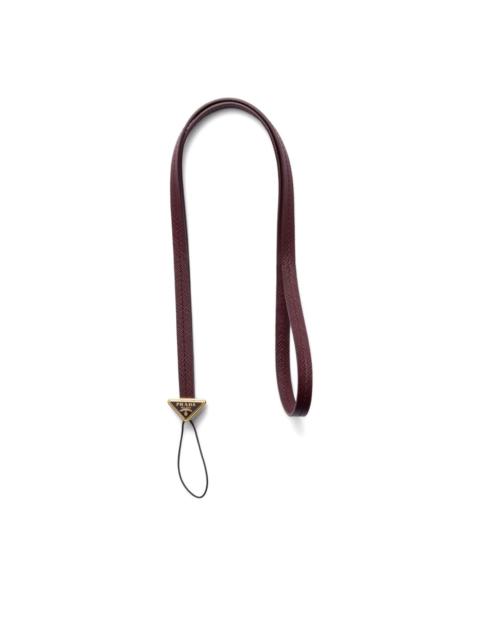 Prada triangle-logo leather phone strap