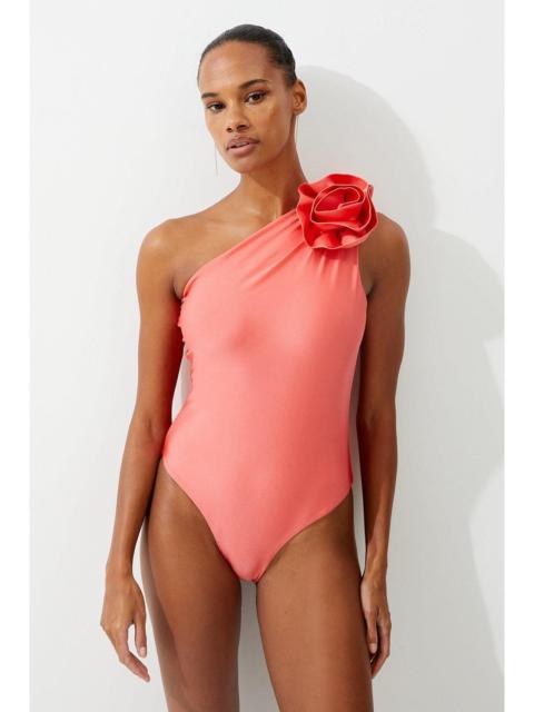 KAREN MILLEN Rosette Detail Asymmetric Swimsuit