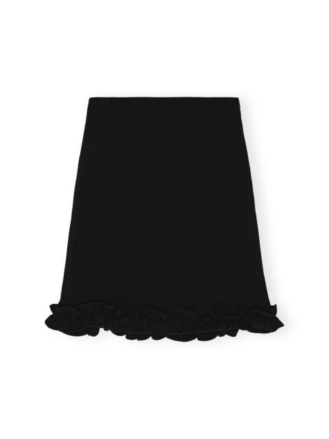 GANNI BLACK BONDED CREPE SKIRT