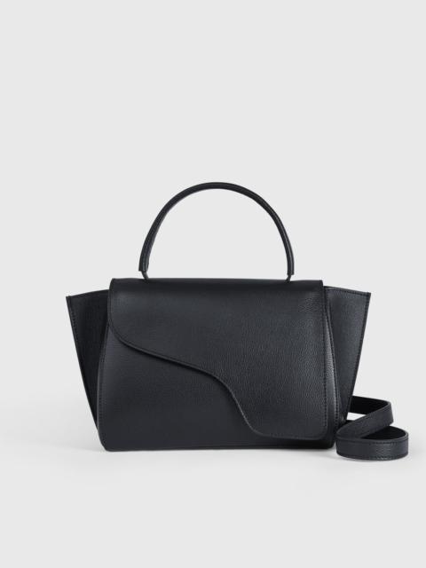 ATP ATELIER Arezzo Black Grained Leather Handbag