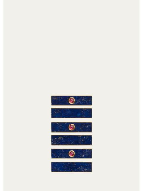 MARIE LICHTENBERG 18K Yellow Gold, Lapis Lazuli & Ruby Pendant