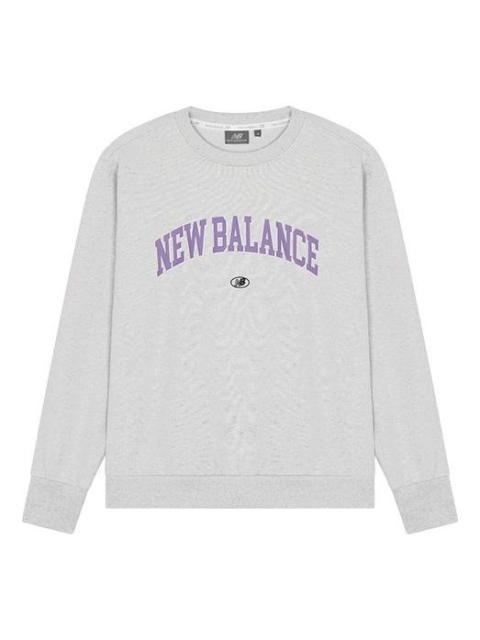 New Balance New Balance Logo Printing Round Neck Pullover Couple Style Gray 5CC17083-OA