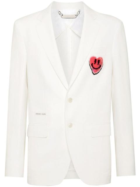 PHILIPP PLEIN heart-appliquÃ© single-breasted blazer