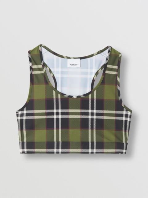 Burberry Check Stretch Nylon Cropped Top