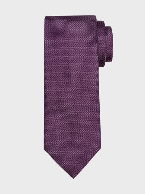 ZEGNA Men's Micro-Geometric Jacquard Silk Tie