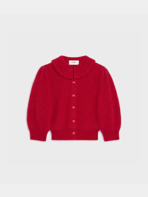 CELINE FRILLED COLLAR CARDIGAN IN SILK AND MOHAIR