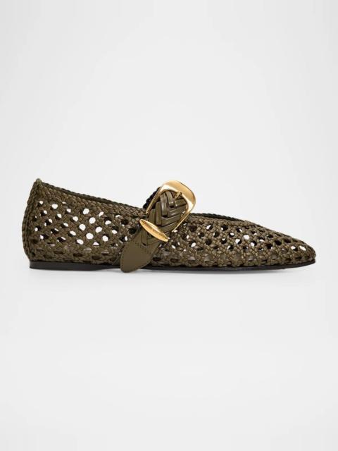 Zimmermann Alchemy Woven Leather Ballerina Flats