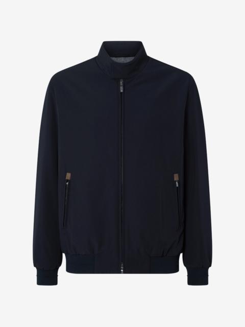 CORNELIANI Blue stretch technical fabric bomber jacket