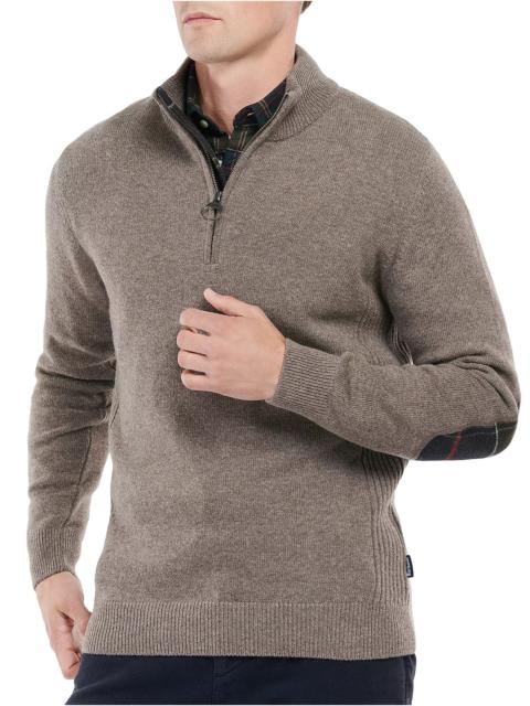Barbour Holden Wool Tartan Trim Regular Fit Quarter Zip Mock Neck Sweater