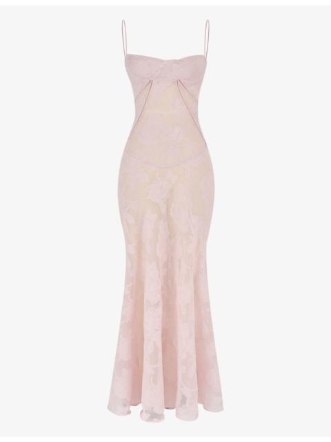 House of CB Seren lace-up lace maxi dress