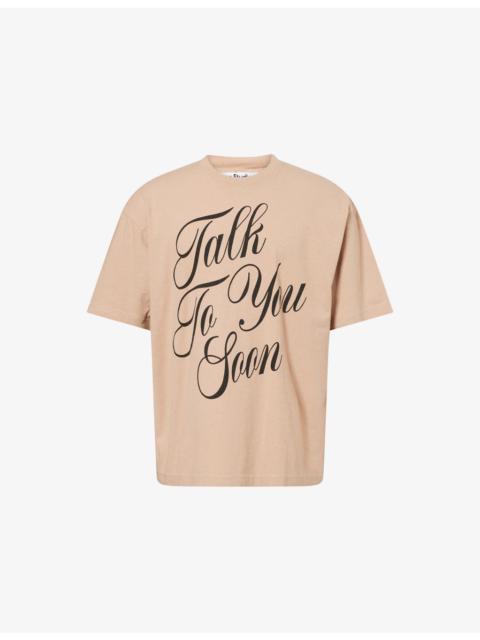 Acne Studios As Talk To You Soon Text-Print Cotton T-Shirt