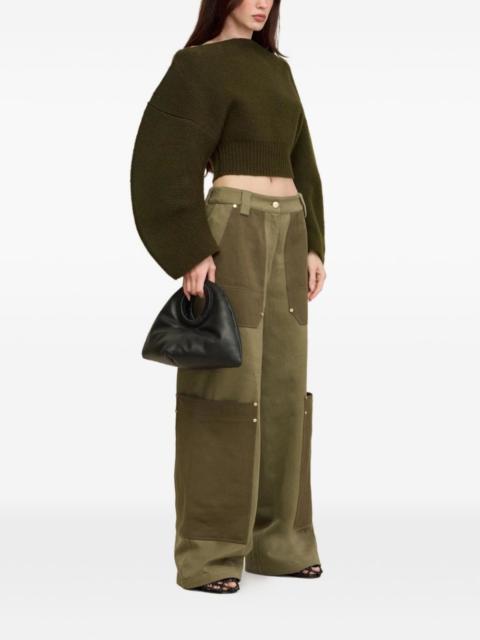 Cult Gaia Ella balloon-sleeve ribbed-knit sweater