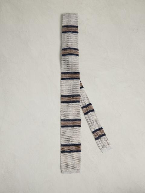 Brunello Cucinelli Linen and cotton striped knit tie