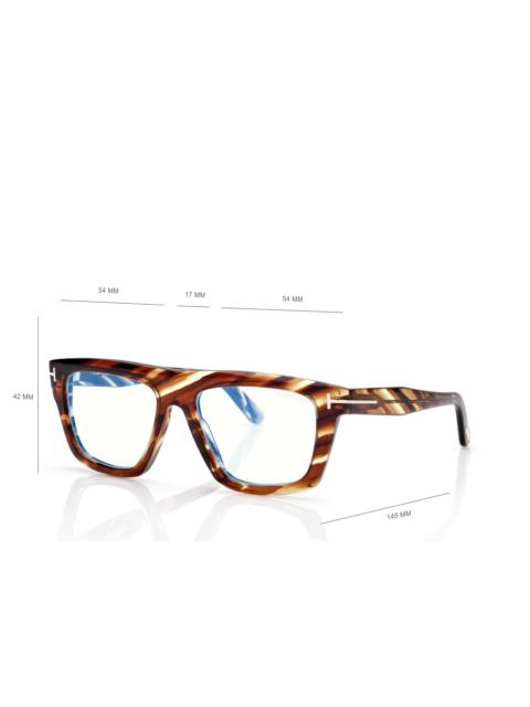 TOM FORD BLUE BLOCK RECTANGULAR OPTICALS