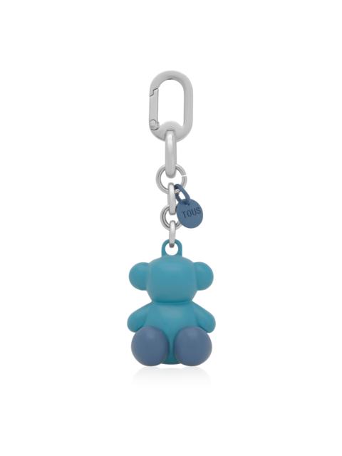 TOUS Sky blue and silver-colored metal Key ring Bold Bear