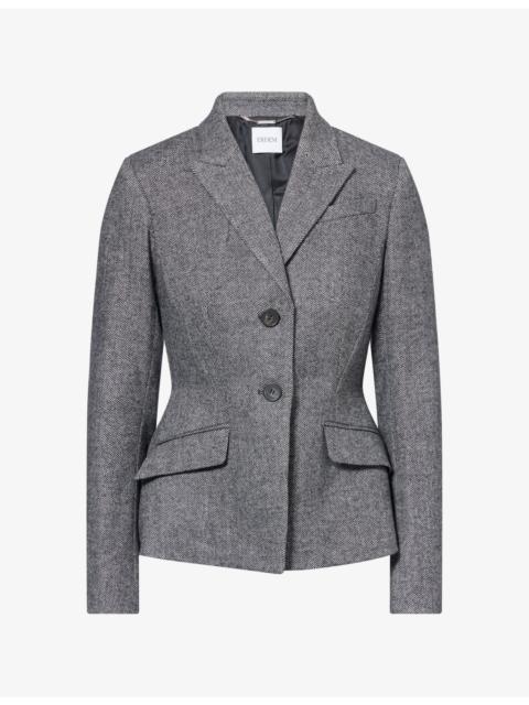 Erdem Single-Breasted Fitted Wool-Blend Blazer