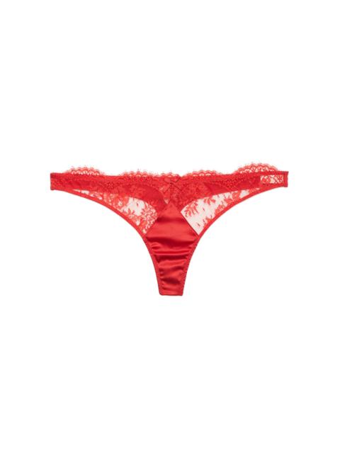 Fleur du Mal Frankie Lace Thong red