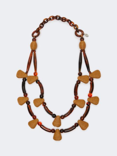 WEEKEND Max Mara Raffia and resin necklace - CARAMEL