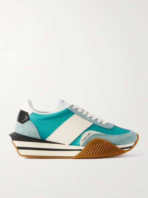 James Rubber-Trimmed Leather, Suede and Nylon Sneakers