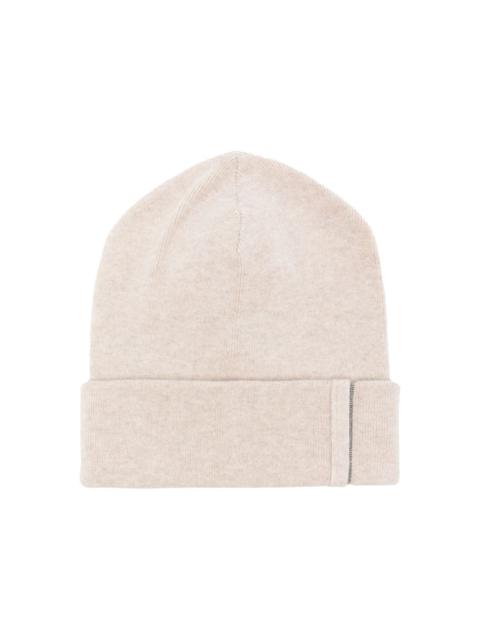 Monili-chain cashmere beanie