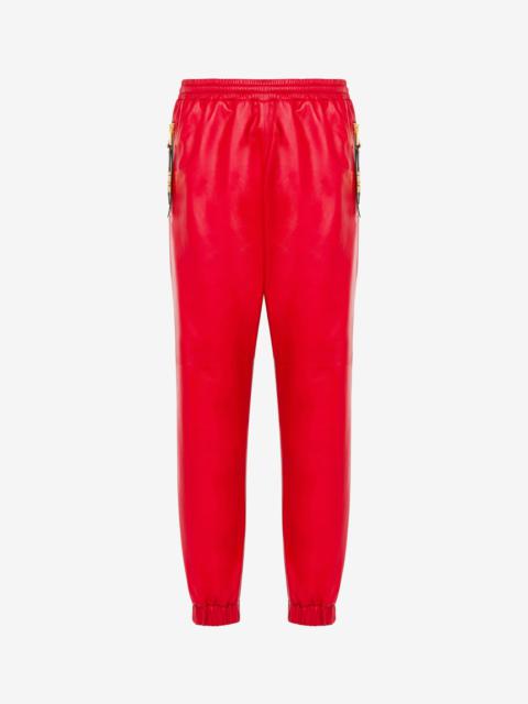 Moschino MINI LETTERING ZIP PULLER NAPPA LEATHER JOGGERS