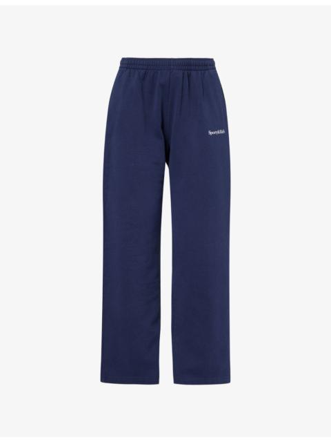 Sporty & Rich Ten Wide-Leg Cotton-Jersey Jogging Bottoms