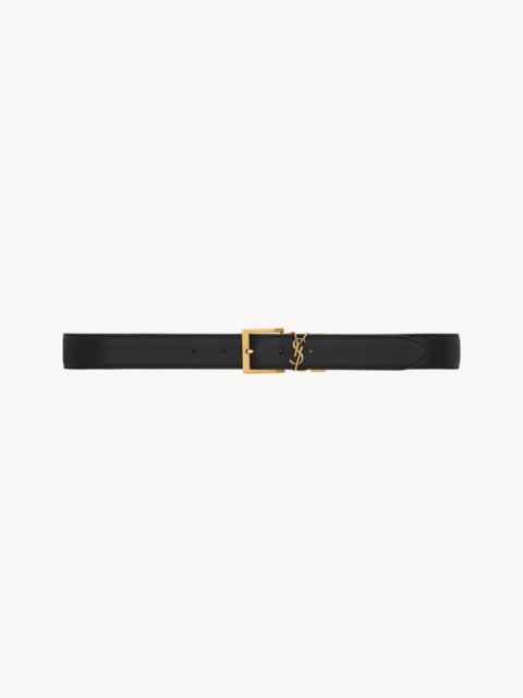 SAINT LAURENT CASSANDRE VADIM REVERSIBLE BELT IN SMOOTH LEATHER