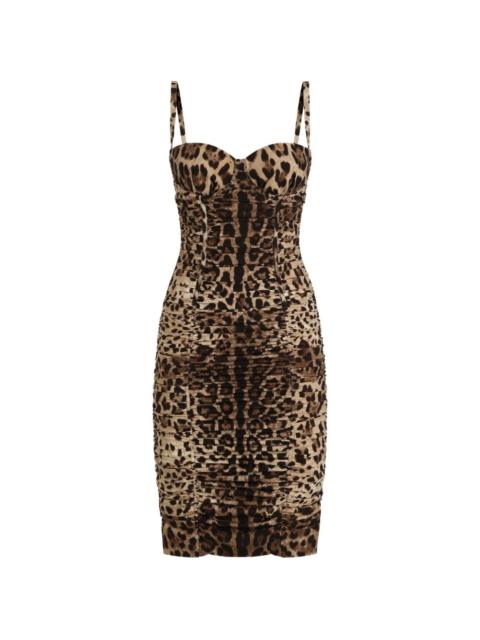 Dolce & Gabbana leo-print charmeuse dress