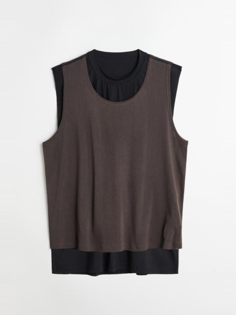 Our Legacy Reversible Feather Tank in Black/Antique Chocolate