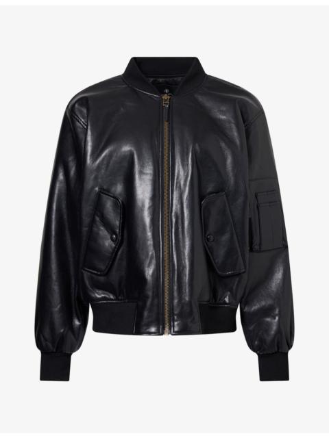 ANINE BING Leon Leather-Blend Bomber Jacket