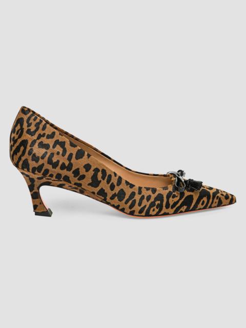 Santoni Women's Adri 55MM Leopard-Print Calf Hair Pumps - Leopard